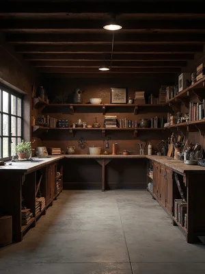 Dark Academia Garage Design