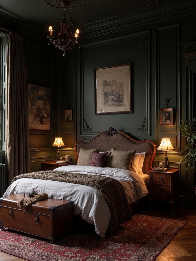 Dark Academia Guest Bedroom - Dark Academia Guest Bedroom interior design inspiration