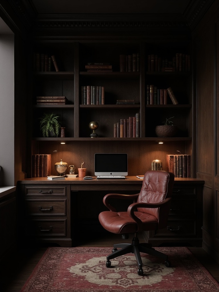 Dark Academia Home Office - Dark Academia Home Office interior design inspiration