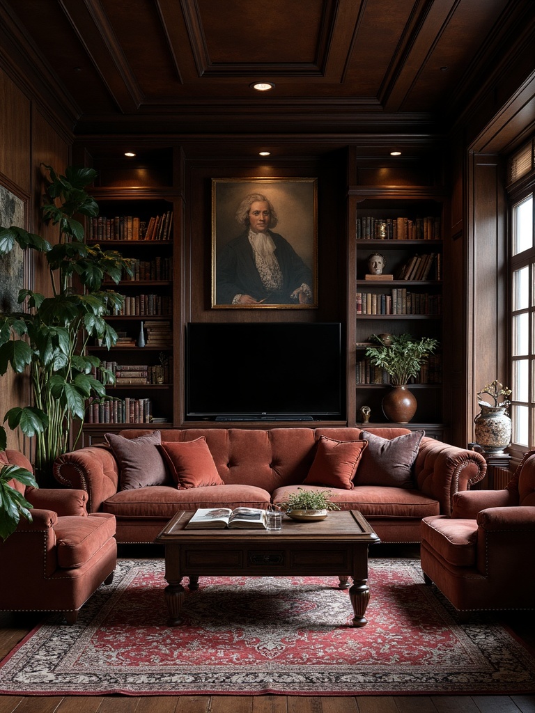 Dark Academia Living Room - Dark Academia Living Room interior design inspiration