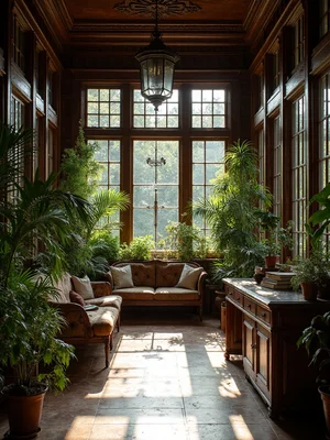 Dark Academia Sunroom Design