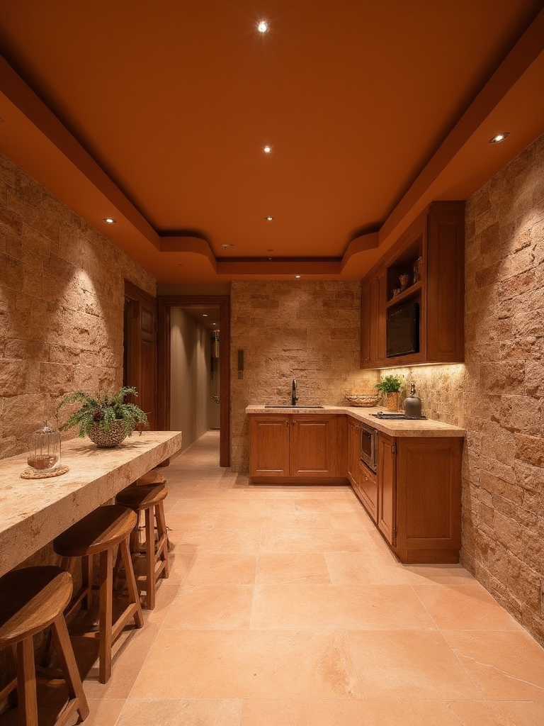 Earthy Basement - Earthy Basement interior design inspiration