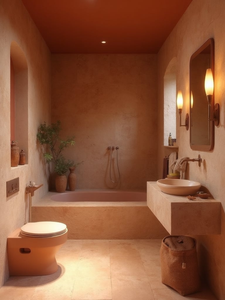 Earthy Bathroom - Earthy Bathroom interior design inspiration