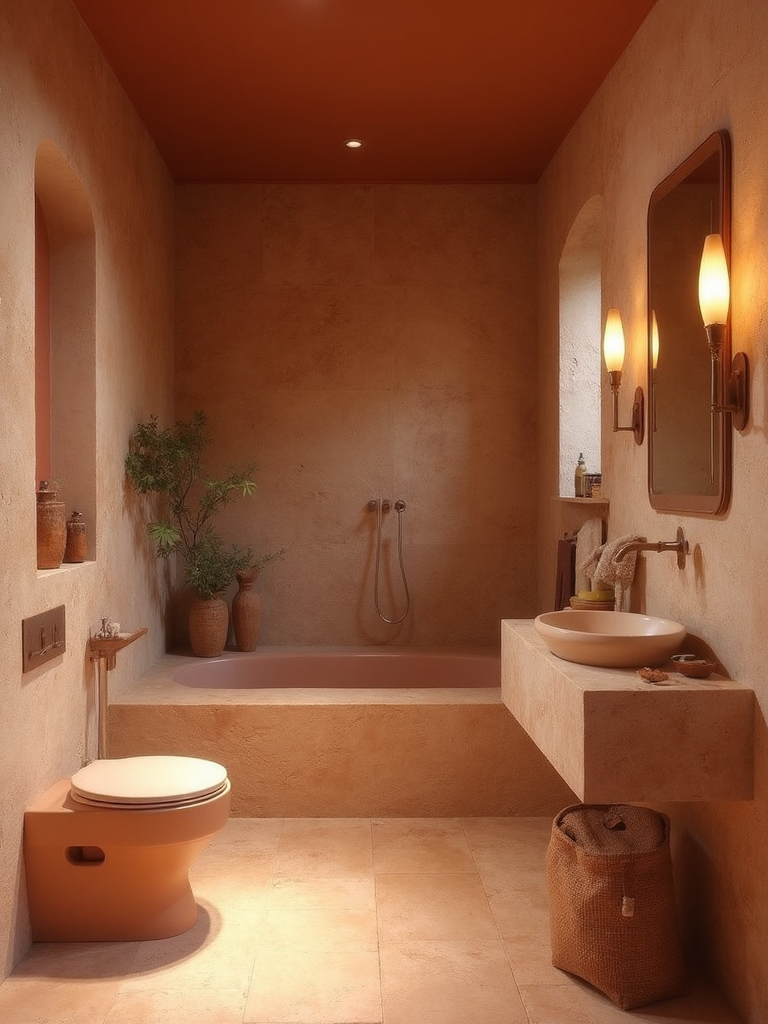 Earthy Bathroom - Earthy Bathroom interior design inspiration