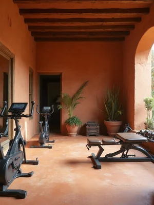 Earthy Home Gym Design