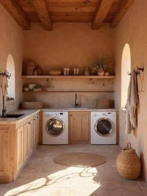 Earthy Laundry Room Design