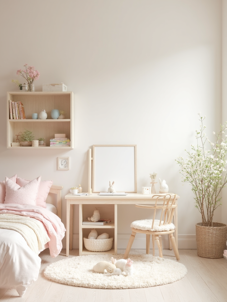 Easter Kids Room featuring spring pastels, floral accents, cheerful seasonal - interior design ideas and inspiration