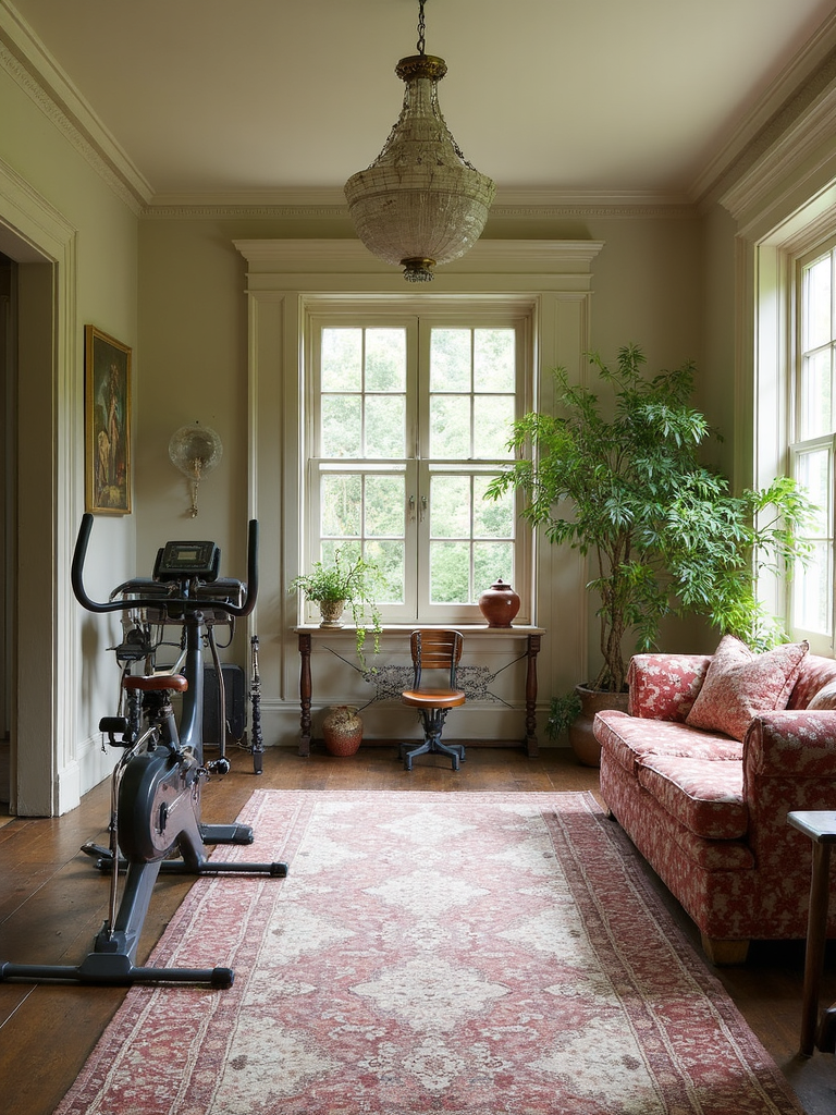 English Cottage Home Gym - English Cottage Home Gym interior design inspiration