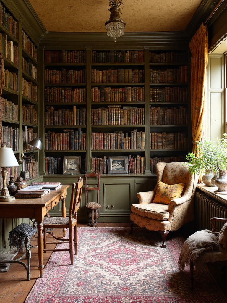 English Cottage Library - English Cottage Library interior design inspiration