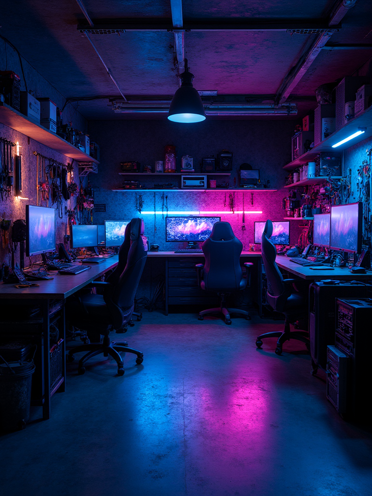 Gaming Room Garage - Gaming Room Garage interior design inspiration