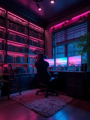 Gaming Room Library Design