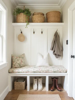 Grandmillennial Mudroom Design