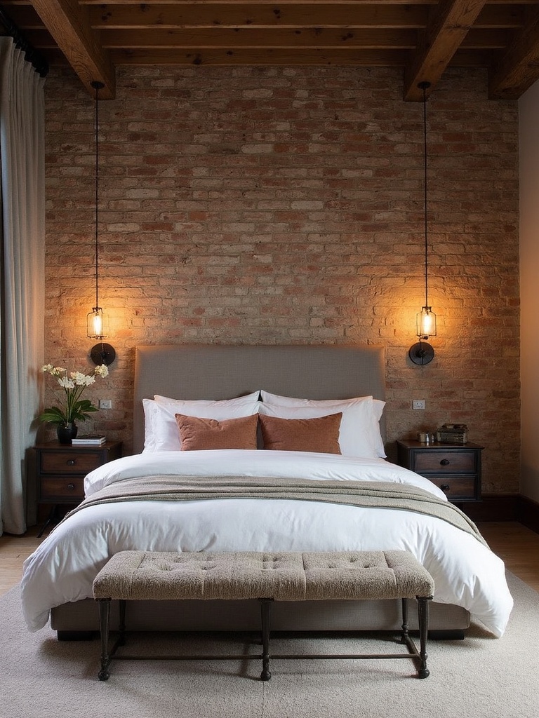 Industrial Master Bedroom - Industrial Master Bedroom interior design inspiration