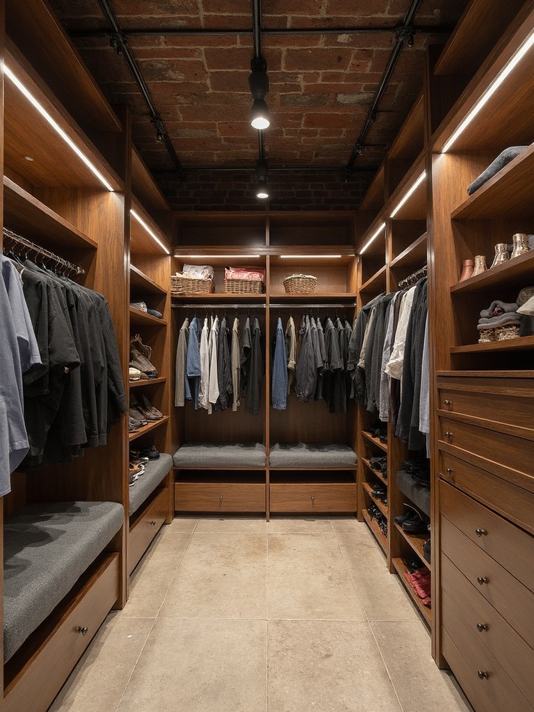 Industrial Walk In Closet - Industrial Walk In Closet interior design inspiration