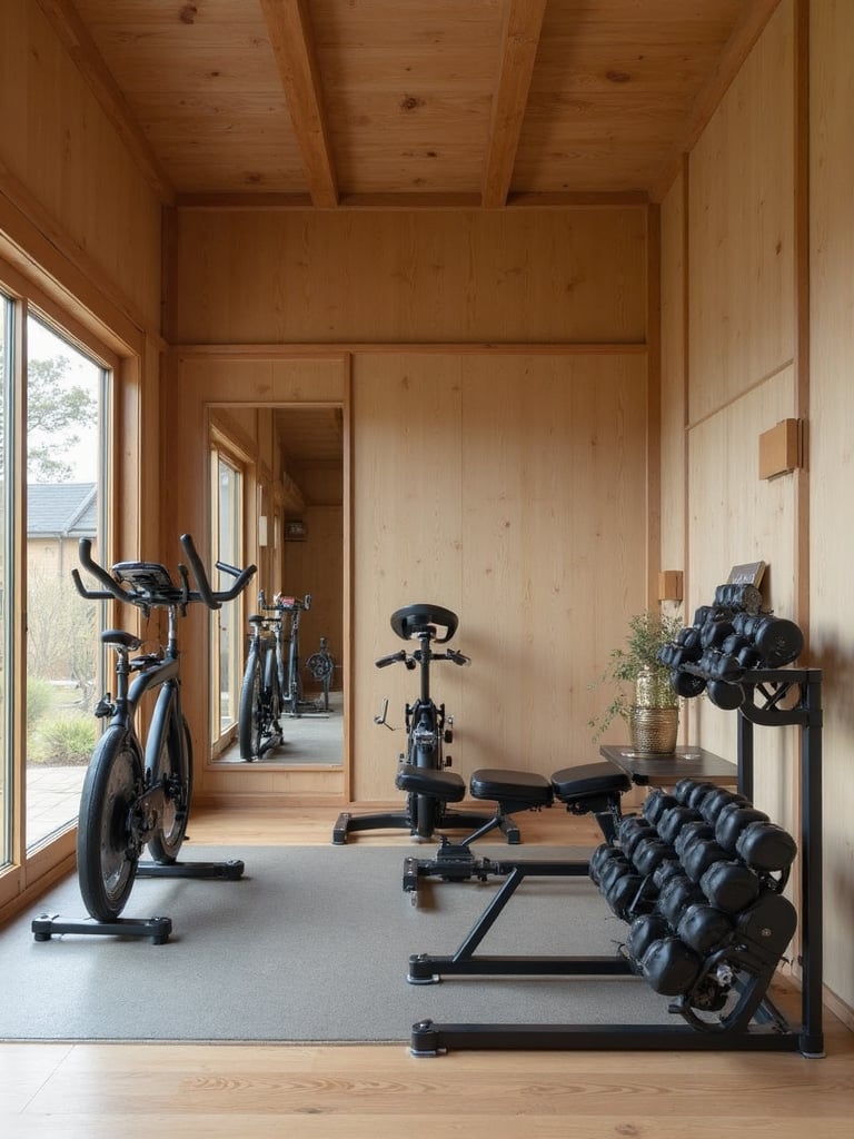 Japandi Home Gym featuring minimalist, natural, serene - interior design ideas and inspiration