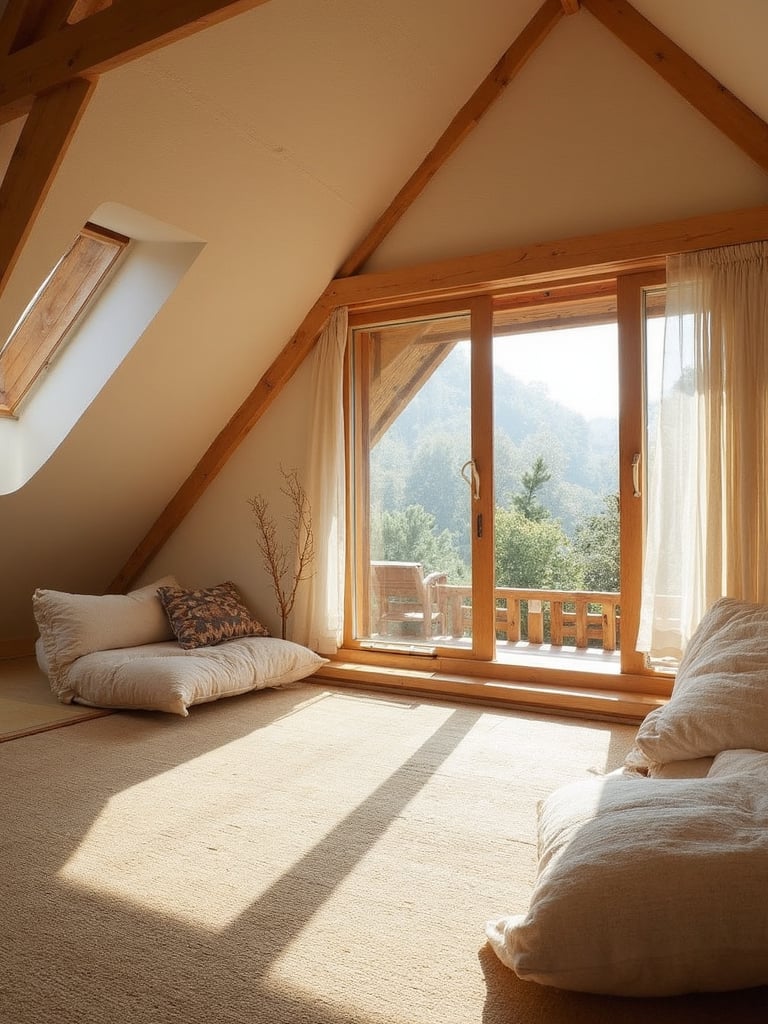 Japanese Attic featuring zen philosophy, natural materials, tatami mats - interior design ideas and inspiration