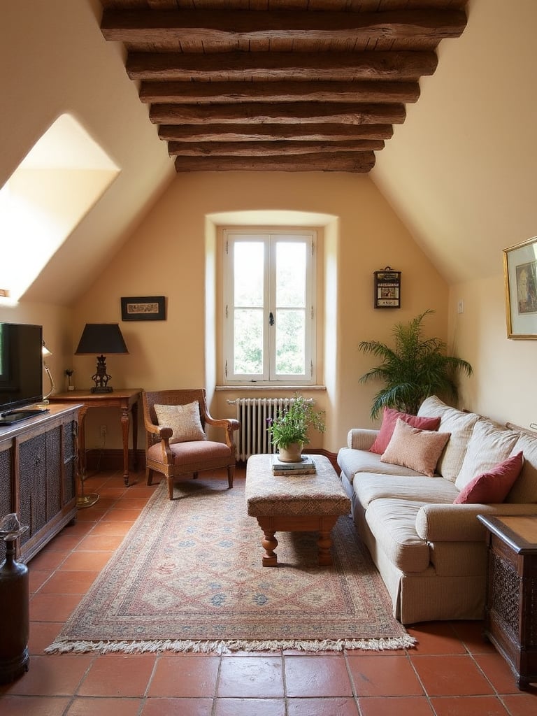 Mediterranean Attic design - Mediterranean Attic interior design ideas