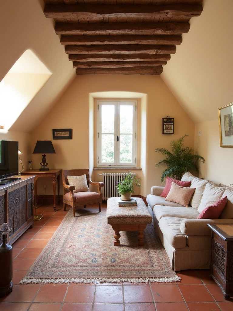 Mediterranean Attic design - Mediterranean Attic interior design ideas