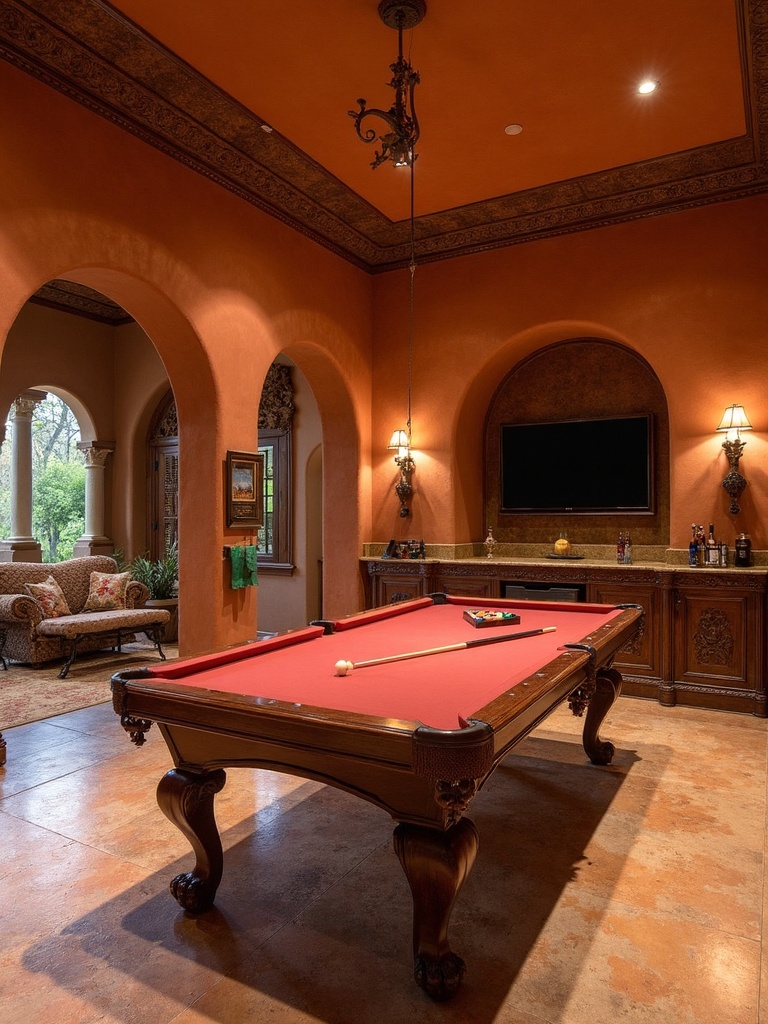 Mediterranean Game Room design - Mediterranean Game Room interior design ideas