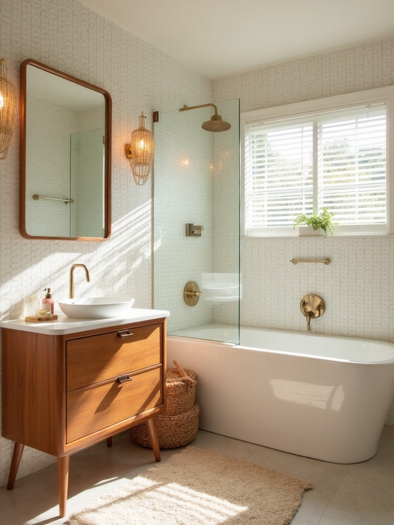 Mid Century Bathroom - Mid Century Bathroom interior design inspiration