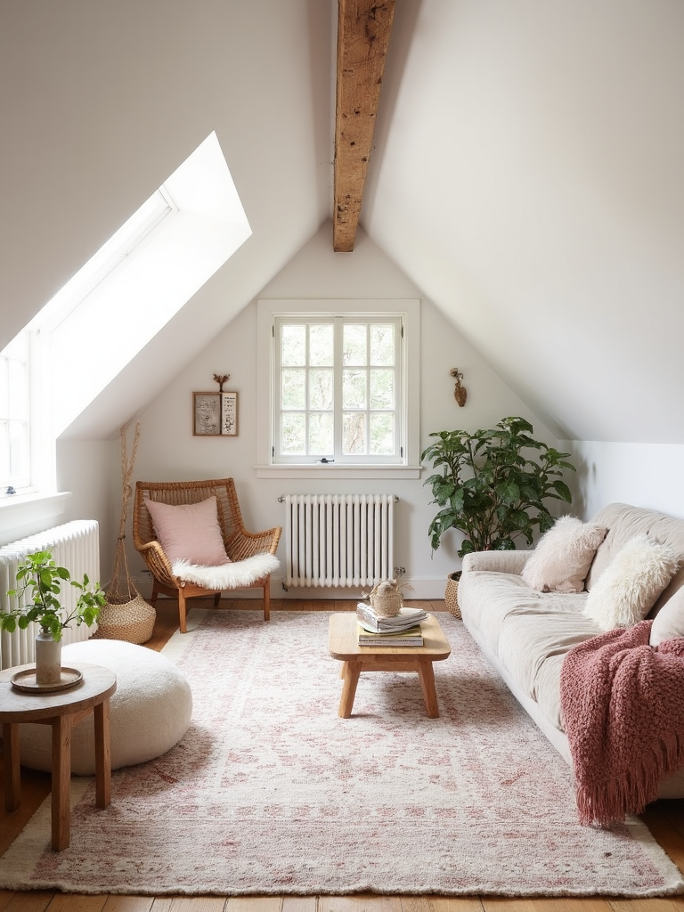 Modern Boho Attic featuring eclectic patterns, natural materials, free-spirited - interior design ideas and inspiration