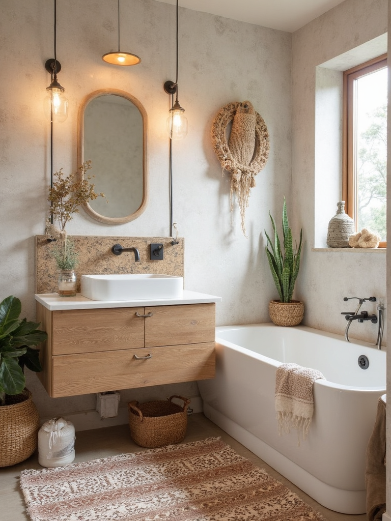 Modern Boho Bathroom - Modern Boho Bathroom interior design inspiration