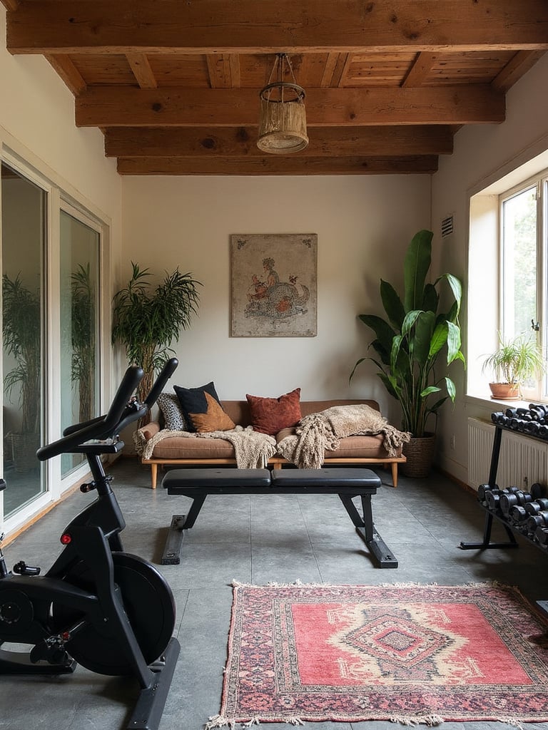 Modern Boho Home Gym - Modern Boho Home Gym interior design inspiration