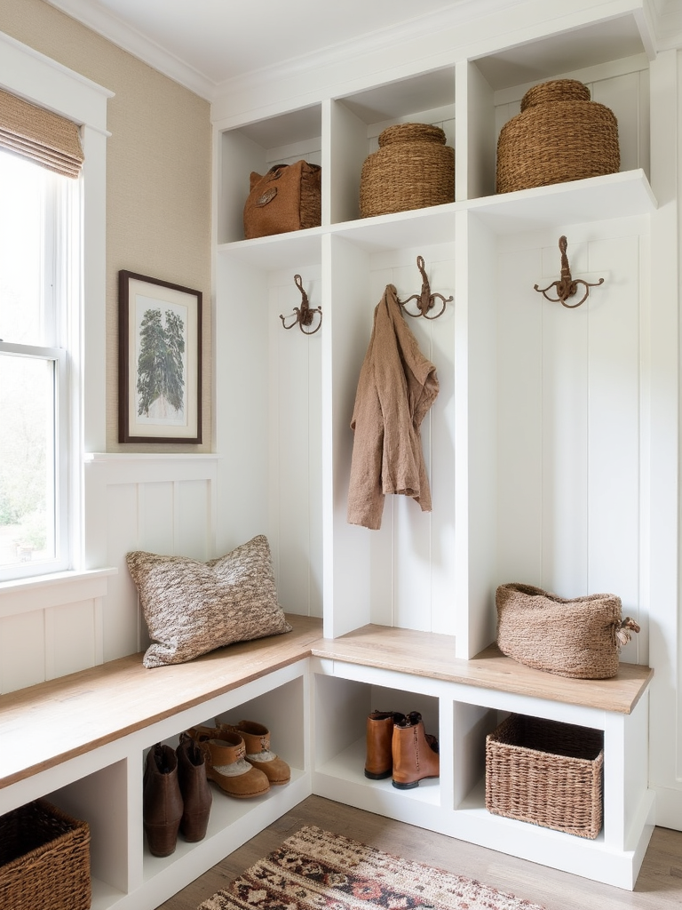 Modern Boho Mudroom - Modern Boho Mudroom interior design inspiration