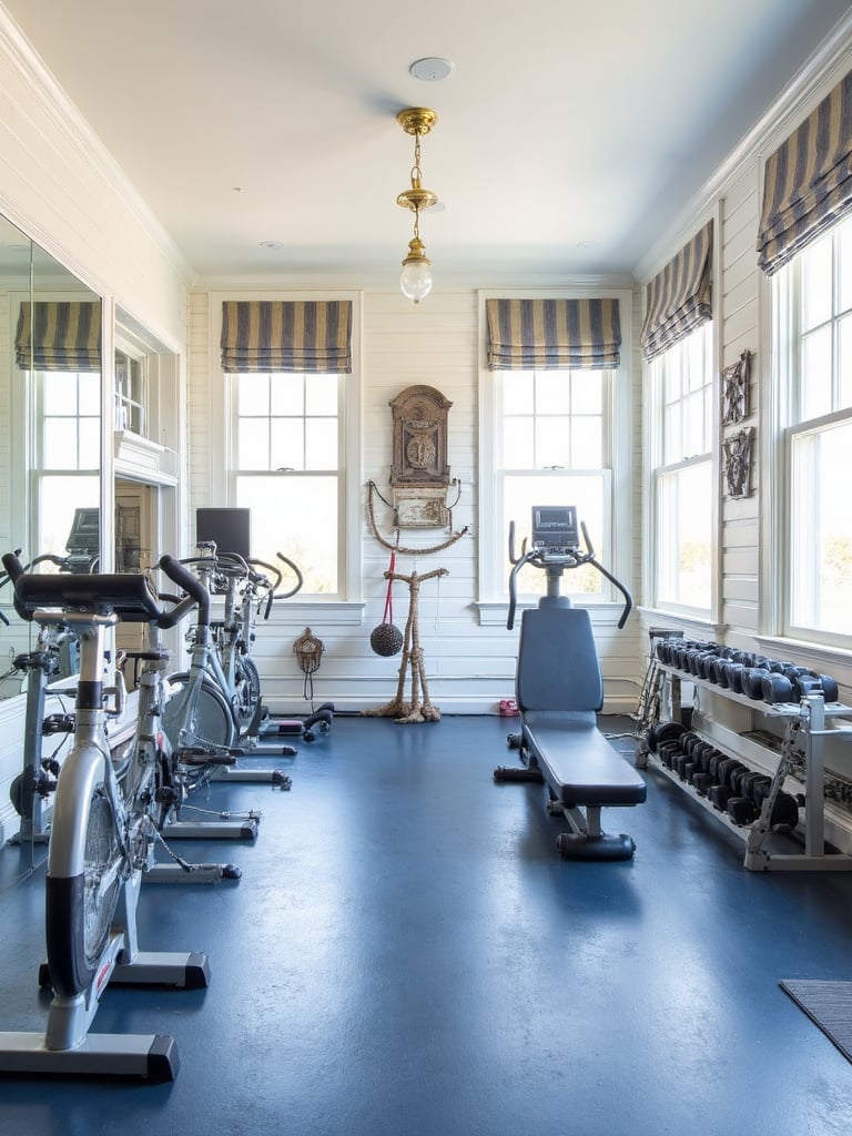Nautical Home Gym - Nautical Home Gym interior design inspiration