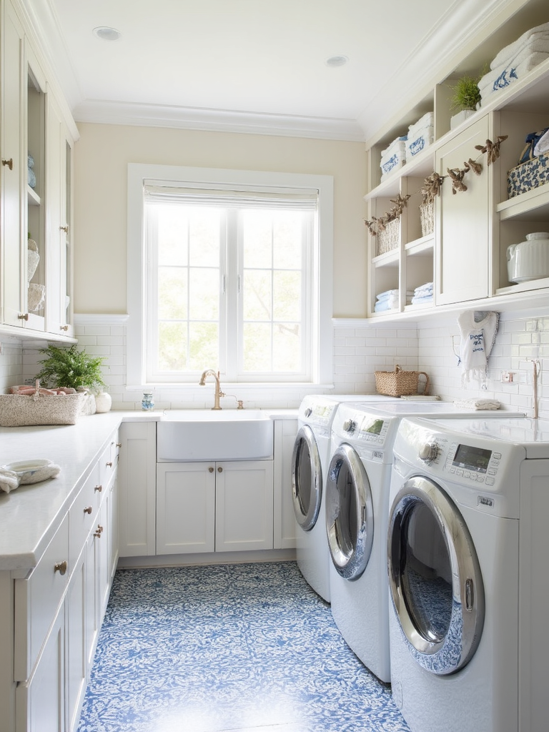 Preppy Laundry Room - Preppy Laundry Room interior design inspiration