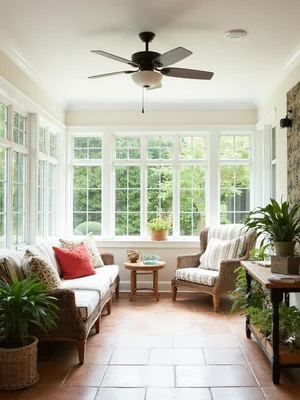 Preppy Sunroom Design
