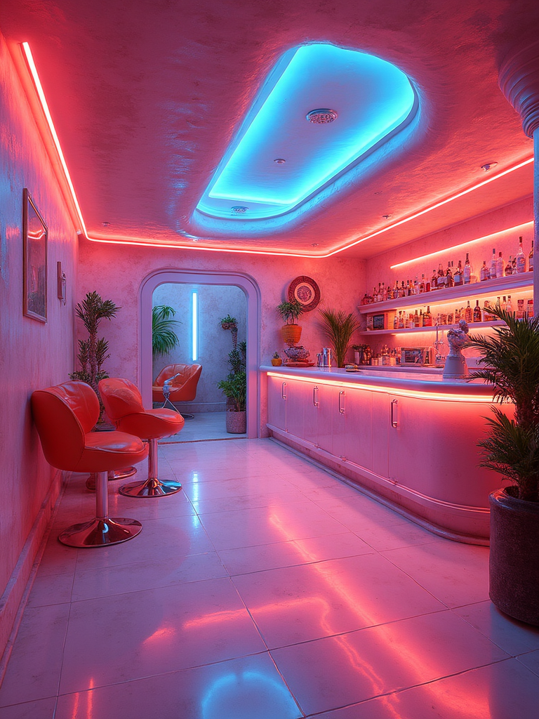 Retro Futuristic Basement - Retro Futuristic Basement interior design inspiration