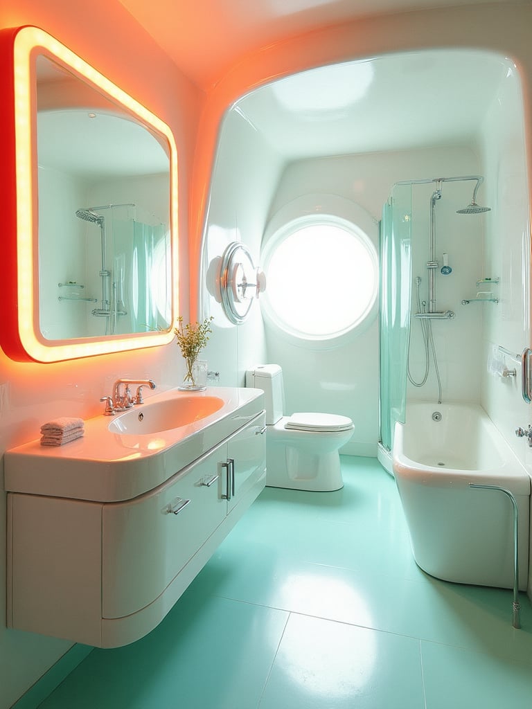 Retro Futuristic Bathroom - Retro Futuristic Bathroom interior design inspiration