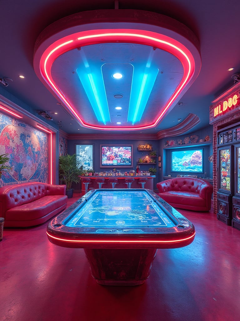Retro Futuristic Game Room - Retro Futuristic Game Room interior design inspiration