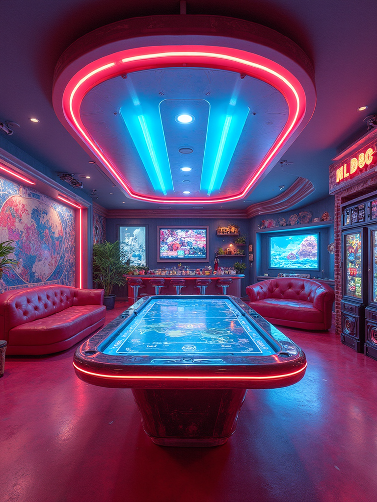 Retro Futuristic Game Room - Retro Futuristic Game Room interior design inspiration