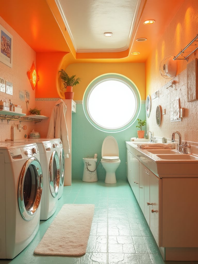 Retro Futuristic Laundry Room - Retro Futuristic Laundry Room interior design inspiration