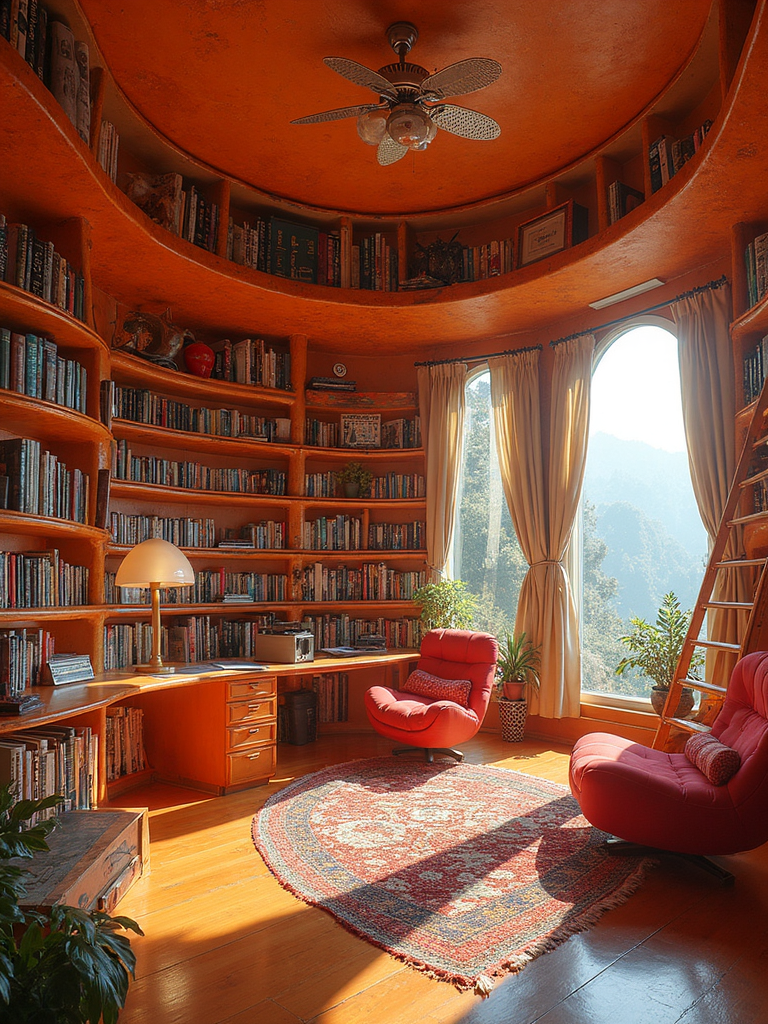 Retro Futuristic Library - Retro Futuristic Library interior design inspiration