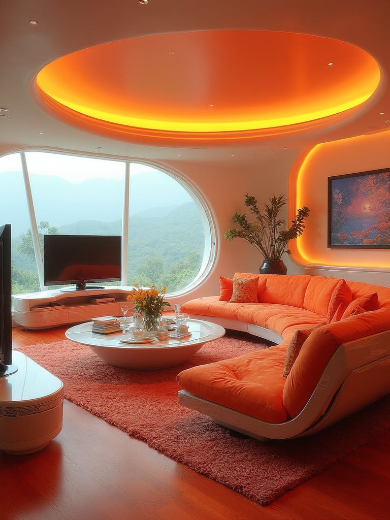 Retro Futuristic Living Room - Retro Futuristic Living Room interior design inspiration