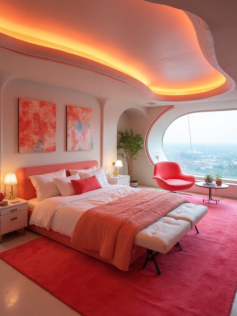 Retro Futuristic Master Bedroom - Retro Futuristic Master Bedroom interior design inspiration