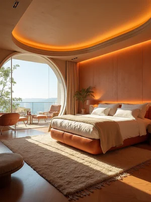 Retro Futuristic Master Suite Design