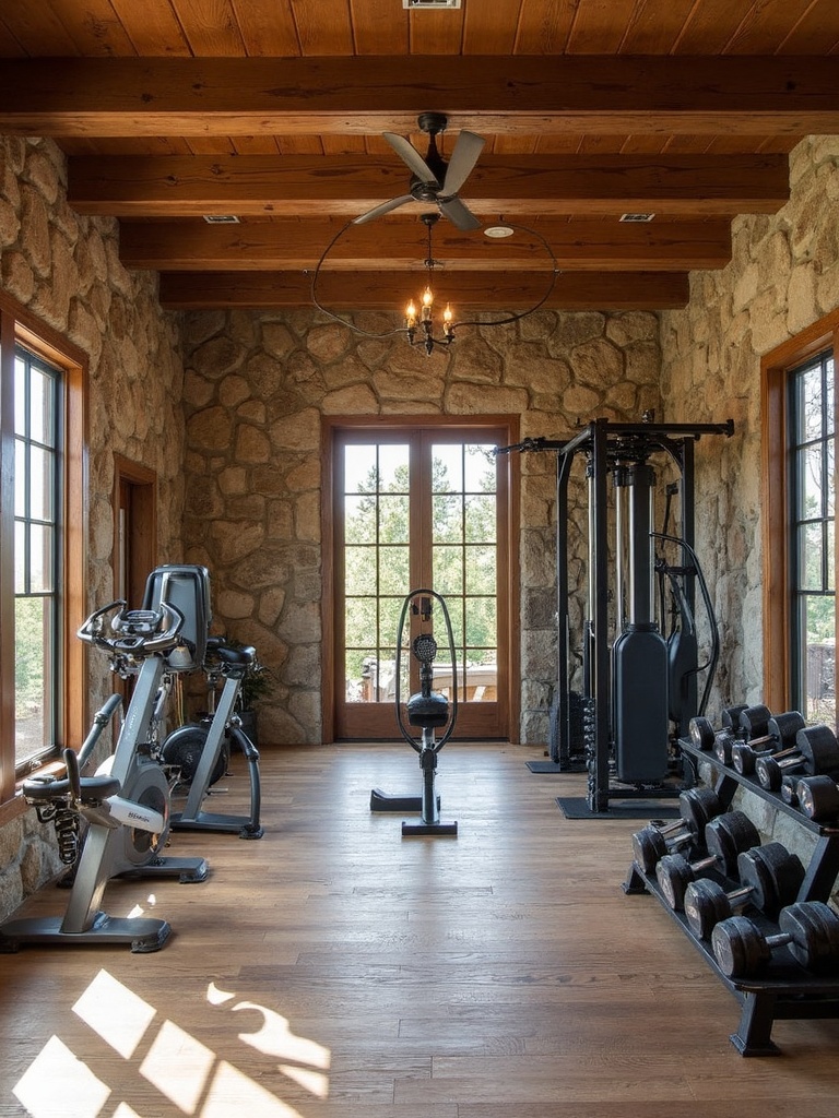 Rustic Home Gym - Rustic Home Gym interior design inspiration