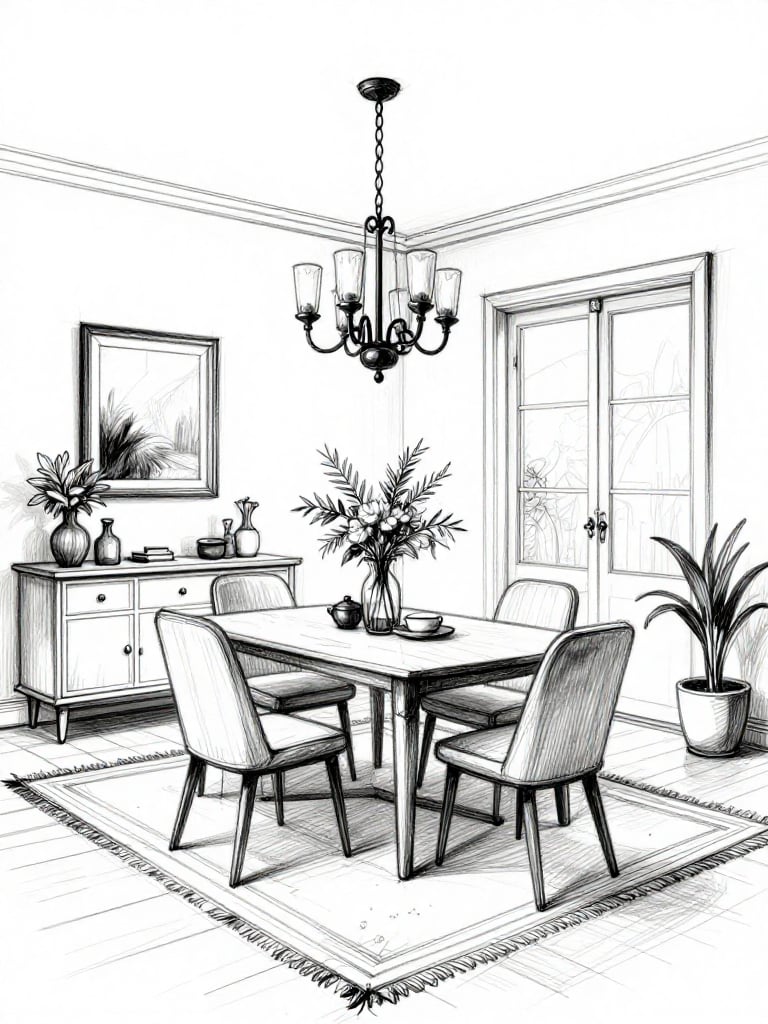 Sketch Dining Room - Sketch Dining Room interior design inspiration
