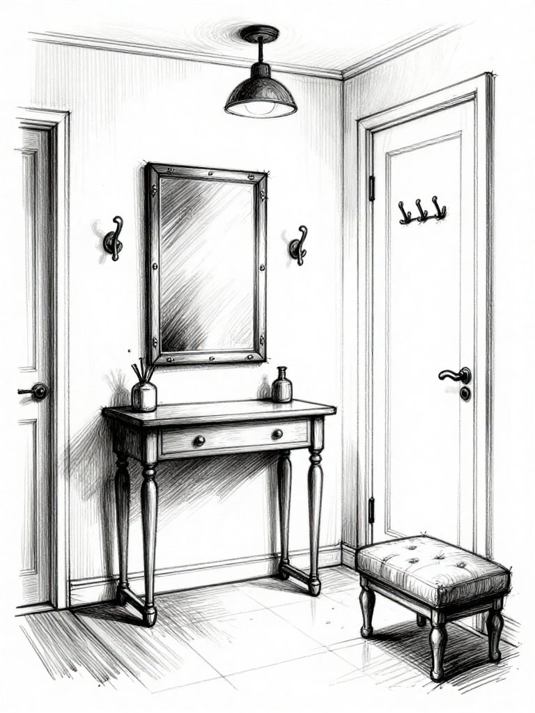 Sketch Entryway - Sketch Entryway interior design inspiration