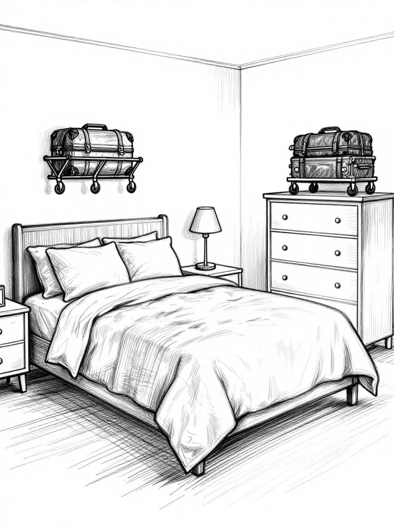 Sketch Guest Bedroom - Sketch Guest Bedroom interior design inspiration
