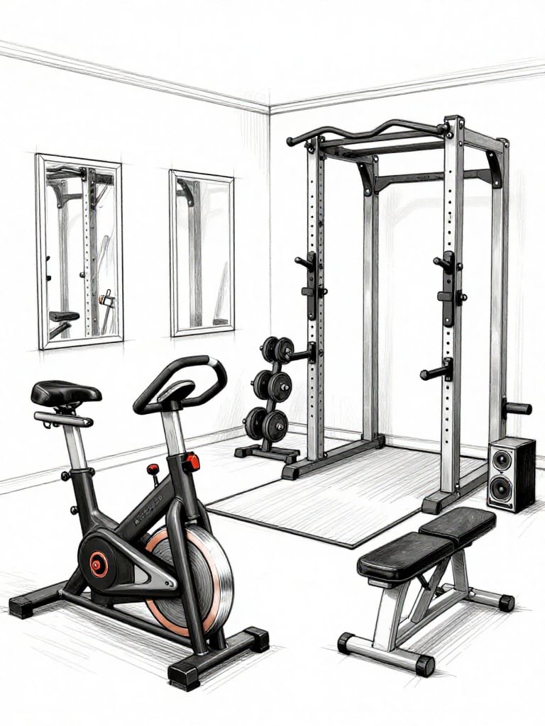 Sketch Home Gym - Sketch Home Gym interior design inspiration