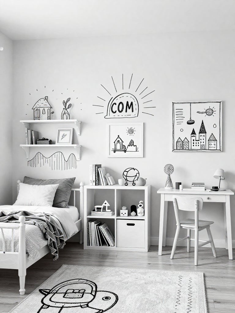 Sketch Kids Room - Sketch Kids Room interior design inspiration