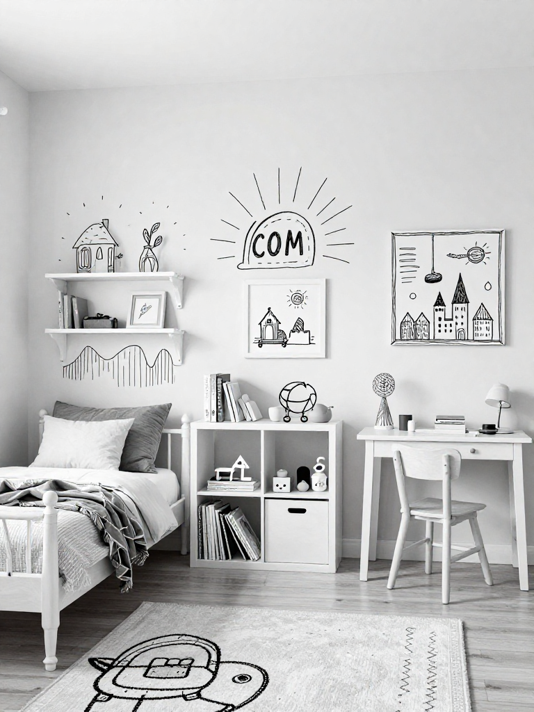 Sketch Kids Room - Sketch Kids Room interior design inspiration