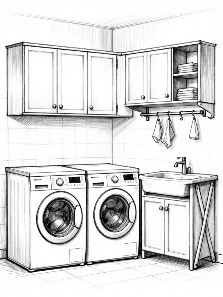 Sketch Laundry Room - Sketch Laundry Room interior design inspiration
