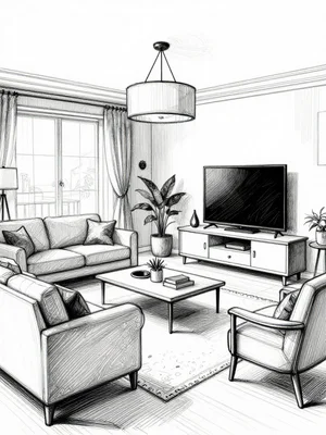 Sketch Living Room Design