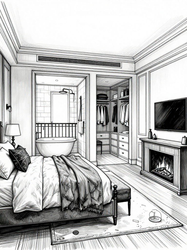 Sketch Master Suite - Sketch Master Suite interior design inspiration